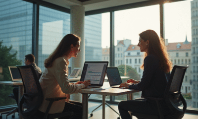 Jeunes professionnels dans un bureau moderne à Rennes