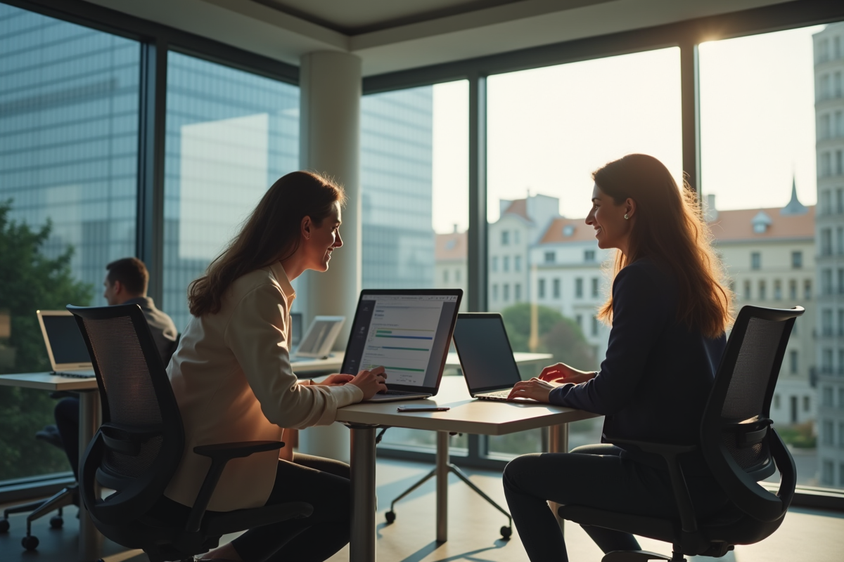 Jeunes professionnels dans un bureau moderne à Rennes