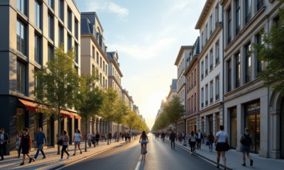 Rue animée à Saint-Ouen-sur-Seine en journée